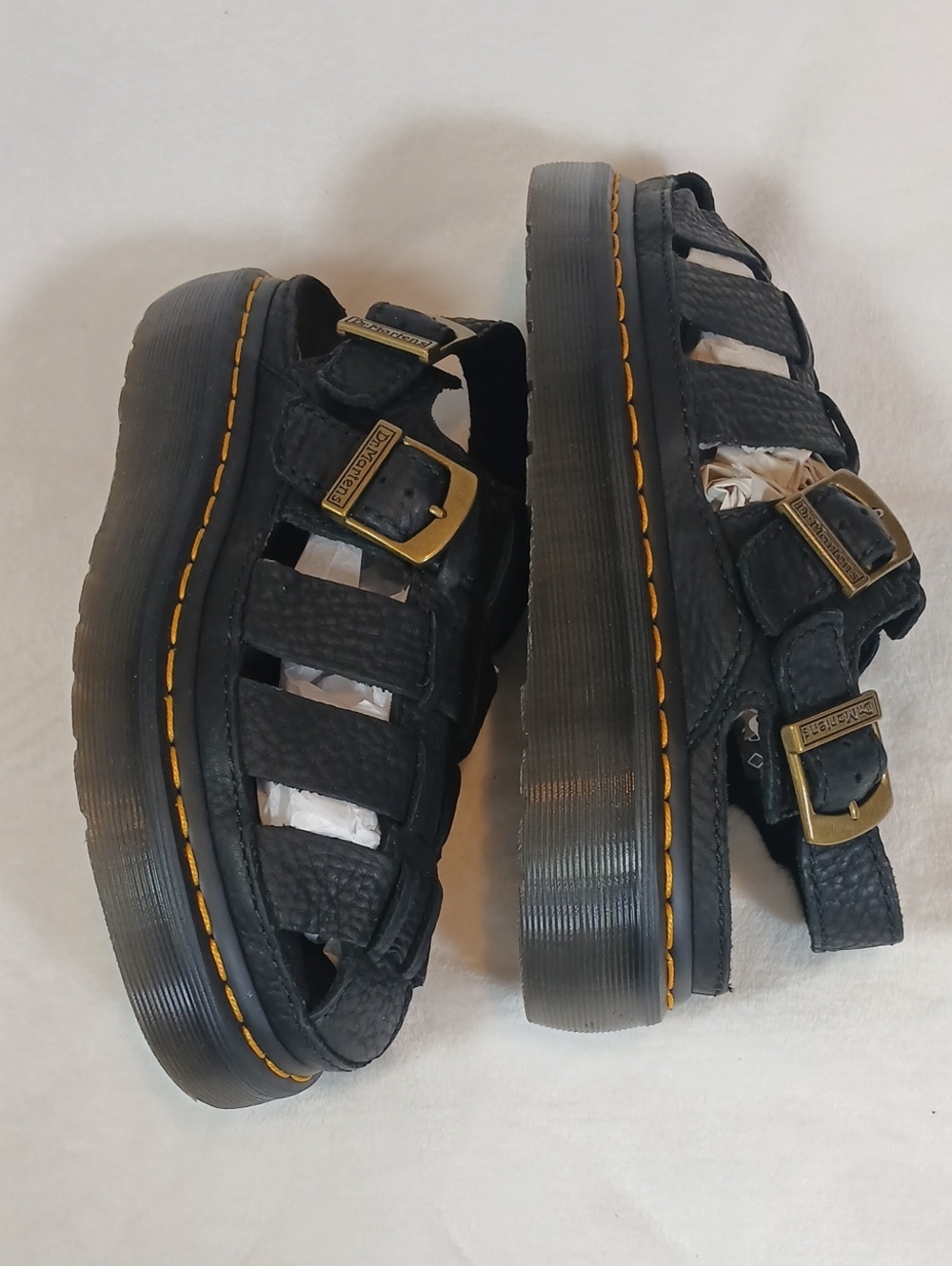 Dr. Martens Wrenlie Grizzly Leather Fisherman Sandals Unisex 7M/ 8W - Picture 4 of 15